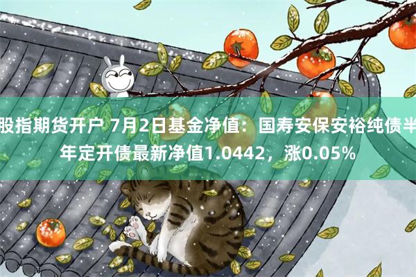 股指期货开户 7月2日基金净值：国寿安保安裕纯债半年定开债最新净值1.0442，涨0.05%