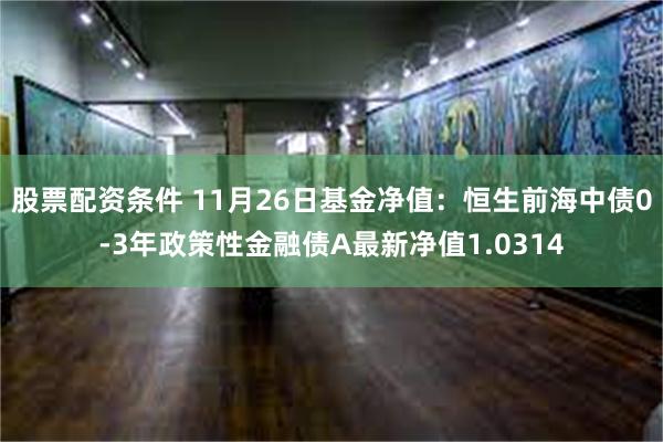 股票配资条件 11月26日基金净值：恒生前海中债0-3年政策性金融债A最新净值1.0314