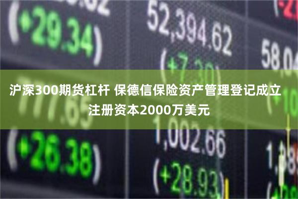 沪深300期货杠杆 保德信保险资产管理登记成立  注册资本2000万美元