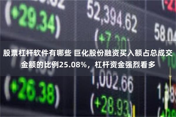 股票杠杆软件有哪些 巨化股份融资买入额占总成交金额的比例25.08%，杠杆资金强烈看多