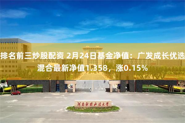 排名前三炒股配资 2月24日基金净值：广发成长优选混合最新净值1.358，涨0.15%